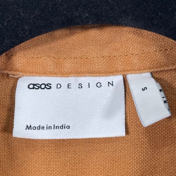 ASOS Men's Twill Shirt Jeacket Shacket Size S Handcraft Camel Color Cotton - Picture 6 of 9